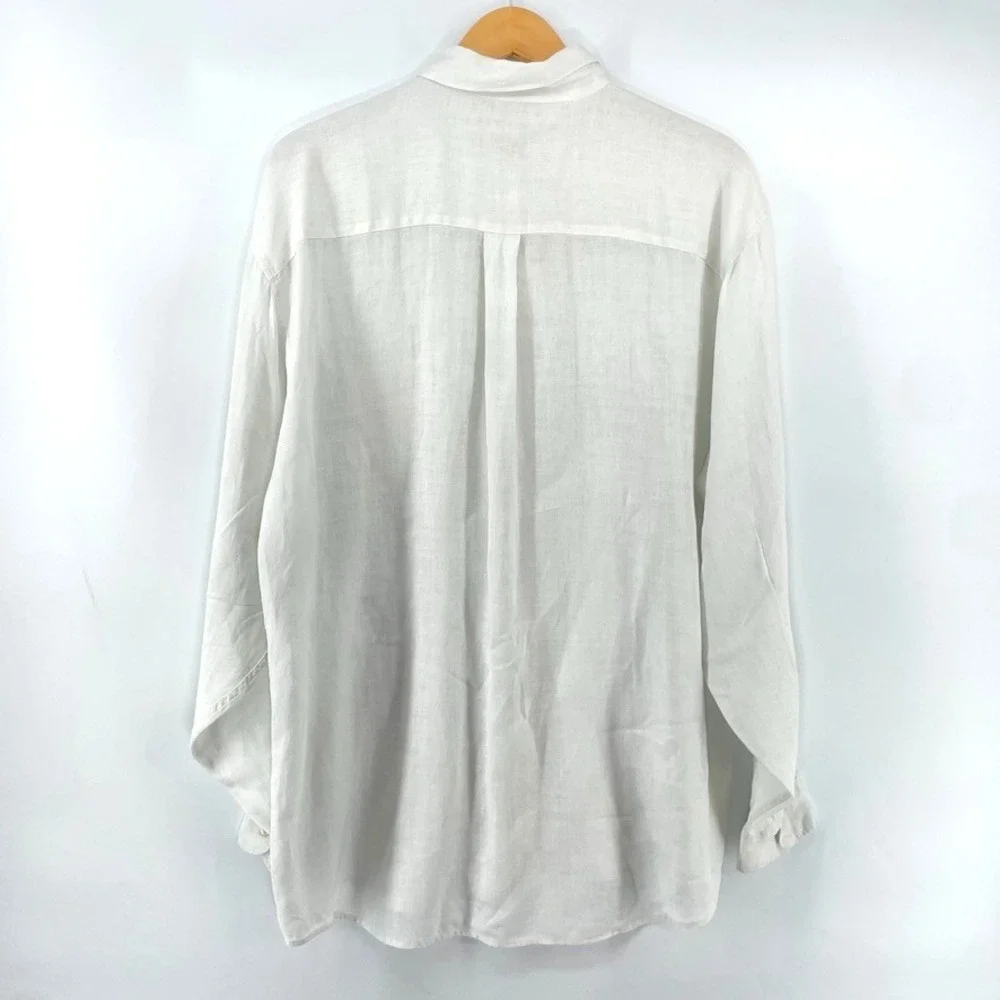 Vintage Banana Republic Shirt Mens L 100% Irish Linen Long Sleeve Button Up FLAW